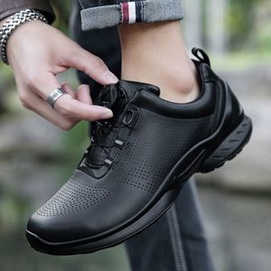 Zapatos Casuales de Cuero Negro para Hombre con Hebilla Automática, Punta Redonda, Tacón Bajo, Transpirables, Antideslizantes para Uso Diario y Deportes - Product Image 2