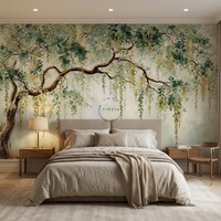 Papier peint mural botanique grand arbre à branches suspendues, imperméable, autocollant, pour la décoration murale de la maison