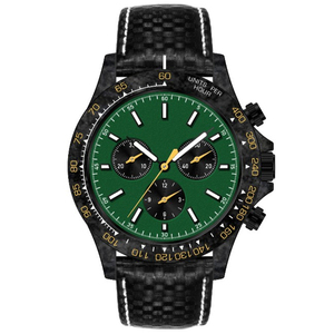 Montre chronographe en quartz personnalisée OEM, boîtier en fibre de carbone, verre saphir, étanche 50M - Product Image 5