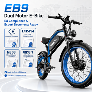 Bicicleta Eléctrica Todoterreno de 4000W con Doble Motor y Neumáticos Anchos, 52V 32Ah de Largo Alcance, 26x4.0, Bicicleta Eléctrica de Montaña, Fabricante OEM ODM EB9, Potente Doble Motor - Product Image 6
