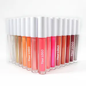 OCHAIN Wholesale Vegan Cosmetics Pink Clear Nude Lipgloss Vendor Custom Logo Glitter Lipgloss Private Label Lip Gloss