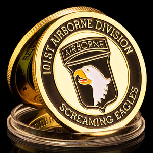 Pièce de monnaie de haute qualité de la 101e <span class=keywords><strong>Division</strong></span> Aéroportée, motif Aigles hurlants, pièce de défi souvenir pour cadeau ou décoration - Product Image 3
