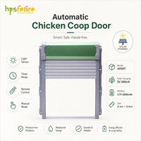 Ouvre-porte automatique durable pour poulailler avec minuterie, alimenté par batterie, écran LCD, en aluminium léger et résistant HPSFENCE AD007
