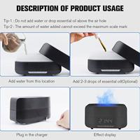 Humidificateur ultrasonique à grande capacité avec lumière de flamme colorée, haut-parleur Bluetooth, réveil, minuteur, cadeau de Noël