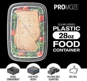 Contenedor de comida para llevar con bisagras, ecológico, de PP, apto para microondas, para preparación de comidas, personalizado para restaurantes, venta al por mayor de fabricante chino - Product Image 2