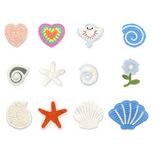 Patch brodé en feutre non tissé hydrosoluble en forme d'étoile de mer, applique décorative pour vêtements et chapeaux, résine décorative - Product Image 1