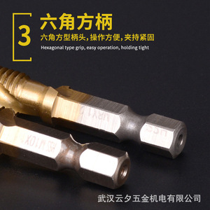 Taraud composite Wanlian M3 à M10 métrique, droit, à six pans creux, passifé, pour l'industrie générale des métaux - Product Image 5