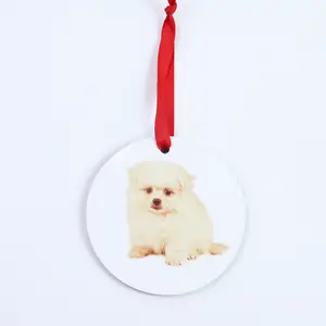 MDFSUB Double Side Round Hanging Ornament Eco-friendly Home Christmas Ornament Xmas MDF Sublimation Christmas Ornaments