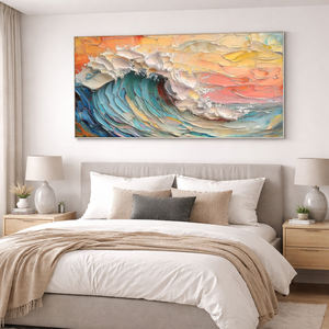 Impression sur toile texturée moderne et contemporaine, paysage marin, décoration murale pour hôtel, appartement, art décoratif suspendu - Product Image 6