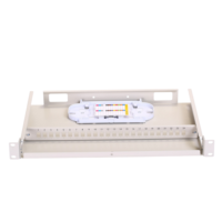 Boîtier de distribution optique (ODF) 1U 19 pouces pour montage en rack, panneau de brassage à fibres optiques gris avec porte frontale anti-poussière