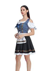 فستان تقليدي ألماني للنساء البالغات لحفلات أكتوبرفست والكرنفالات، زي فتاة البيرة التقليدي البافاري مع مريلة - Product Image 4