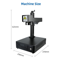 Nouveau graveur laser à fibre intégré noir |   Machine de marquage laser tout-en-un à refroidissement par air CNC pour métaux, outils, pièces industrielles