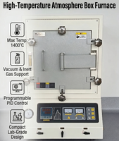 Four à fournaise électrique à haute résistance thermique 1400C avec moteur et système de circulation pour laboratoire