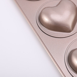 Heart Baking Pan Light Gold Non-Stick Cake Mold For Home Baking - Product Image 1