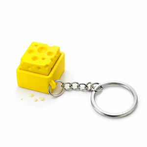 Vente en gros de porte-clés en plastique imprimé en 3D en forme de fromage, jouet de décompression NeeDoh, jouets squishy à récupération lente pour le bureau - Product Image 2