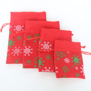 Bolsa de Regalo de Tela de Lino con Estampado en Caliente, Suministros de Impresión y Embalaje Navideños, Decoración Festiva - Product Image 6