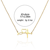 Collier en acier inoxydable plaqué or 18 carats, pendentif esthétique battement de cœur, bijou minimaliste pour usage quotidien, cadeau tendance