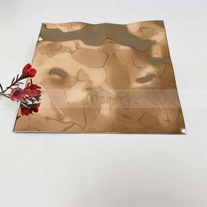 201 304 PVD Stainless Steel <b>Sheet</b> Water Ripple Stamped Metal Cladding Decoration Plate Easy Bending Cutting Welding Custom - Product Image 1