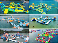 Plate-forme d'équipement de sport d'obstacle de flottement de l'eau faite sur commande grand parc gonflable de divertissement de l'eau