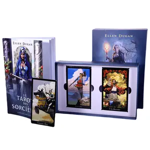 Grosir Kustom Dicetak 78 Kartu Murah Besar Klasik Ramalan Tarot Deck Kartu Tarot Sihir dengan Buku Panduan