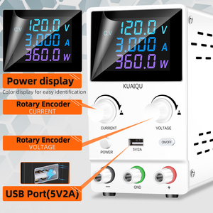 Fuente de Alimentación de Laboratorio NICE-POWER SPPS-B1203D Blanca de 120V 3A, Nueva, Pequeña, Mini, Digital, Ajustable - Product Image 3