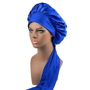 Bonnet de nuit en satin avec sangle réglable et bande à nouer, personnalisable avec logo, pour commande en gros, promotion - Product Image 2