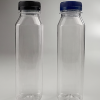 Vente chaude 16 Oz Jetable Clair De Qualité Alimentaire En Plastique Pet Carré Jus 500ml Bouteille De Boisson Avec Bouchon Inviolable