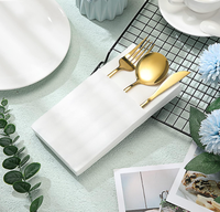 Prefold 40*40cm 55gsm Weiß mit eingebauter Tasche vor gefaltet Einweg für Dinner Party Hochzeits veranstaltungen Airlaid Servietten papier