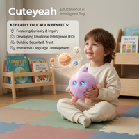 Cuteyeah Peluche de Pompones Morado Lavanda, Juguete Suave Interactivo con IA y Control por App Multi-idioma, Compañero de Cuentos para Dormir, Carga USB-C, para Todas las Edades