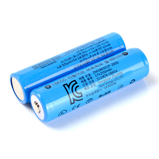 kc Battery Pack 18650 3.7V 2600mah Rechargeable Lithium Ion Batteries Korea Pointed Cell with Pcm Solar Energy Storage Battery