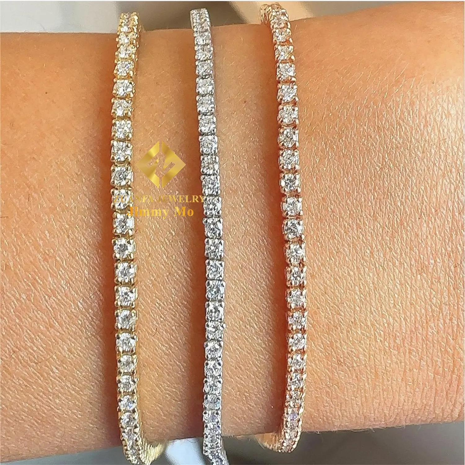 Hot Selling Pass Diamant Tester Iced Out Gra Certificaten 2Mm 3Mm 4Mm 5Mm 6.5Mm Vvs1 Moissanite Diamant Tennisarmbanden Heren