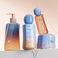 Ensemble d'emballages de luxe personnalisés pour cosmétiques : flacons à capuchon arrondi, pots de crème en plastique, flacons de toner, soins corporels, shampoing, sérum et lotion