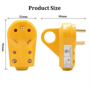 Prise électrique d'angle de remplacement pour camping-car US 125V 30A ETL NEMA TT-30P 2 pôles 3 broches pour caravane - Product Image 2