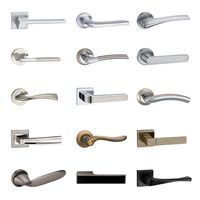Poignée de porte intérieure moderne en bois, en alliage de zinc Zamak, finition nickel satiné et chrome poli, sur mesure, luxe, pour marché russe.