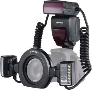 YONGNUO YN-24EX <span class=keywords><strong>Flash</strong></span> annulaire macro Speedlite avec 2 têtes de <span class=keywords><strong>flash</strong></span> et 4 anneaux adaptateurs pour <span class=keywords><strong>Canon</strong></span> 5D Mark II 5D Mark III 6D <span class=keywords><strong>7D</strong></span> - Product Image 3