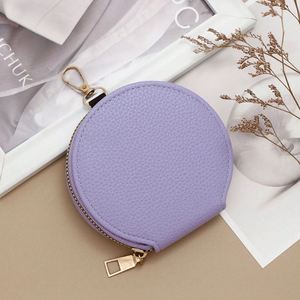 Round Zipper Coin Pouch <b>Small</b> Coin <b>Purse</b> Stylish Pocket PU Leather Change <b>Purse</b> - Product Image 2