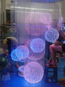 <span class=keywords><strong>Lampadario</strong></span> in Fibra Ottica per Decorazione di Sale <span class=keywords><strong>con</strong></span> Illuminazione a Forma di Sfera per Sale da Banchetto - Product Image 6