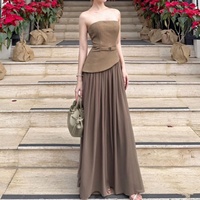 Robe Courte Bustier Femme Personnalisée en Gros, Corset Uni, Fermeture Éclair au Dos, Respirante, Coupe Trapèze, Décontractée pour Soirée et Fête