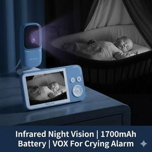 Babyphone vidéo avec audio bidirectionnel, détection de mouvement, Wi-Fi 2,4 GHz, résolution 720P, stockage local (jusqu'à 128 Go sur carte SD) - Product Image 4