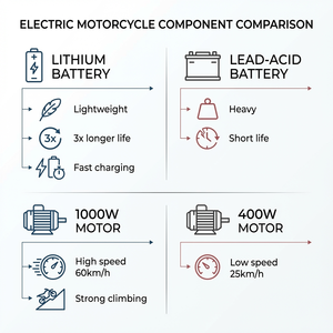 Motocicleta Eléctrica CE de 1000W, 76.8V, 25Ah con Batería de Litio, <span class=keywords><strong>Moto</strong></span> Deportiva para Adultos, <span class=keywords><strong>Moto</strong></span> Eléctrica para Desplazamientos Urbanos - Product Image 3