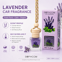 Bouteille de parfum pour voiture OEM ODM 8ML, diffuseur d'air suspendu avec bouchon en bois et parfum personnalisé pour les acheteurs de lignes de cadeaux automobiles