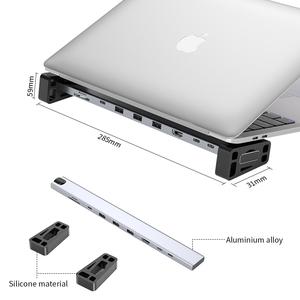 Bán Buôn Docking Station 10 Trong 1 <span class=keywords><strong>HDMI</strong></span> 4K 60Hz USB 3.2 Pd 100W RJ45 1000M TF SD Mỏng Máy Tính Xách Tay Đứng Loại C Hub Đối Với MacBook iPad - Product Image 6