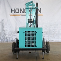 Foreuse hydraulique diesel sur roues de 350 m, efficace pour les puits d'eau résidentiels, agricoles et montagnards, compatible DTH