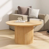 Table basse en bois ronde moderne faite à la main pour salon - Offre spéciale