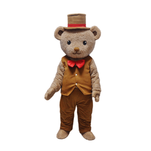Costume de mascotte d'ours en peluche animal de dessin animé drôle adulte Costumes de cosplay de télévision et de film chauds - Product Image 1