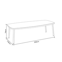 AJUNION Mobilier d'extérieur de luxe en aluminium pour salle à manger Ensemble table et chaises 8 places en céramique et verre
