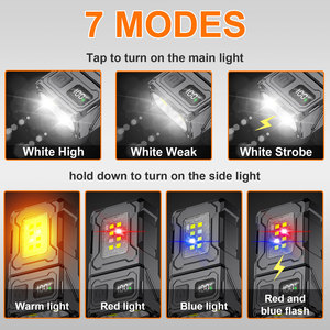 Led ngoài trời Cắm trại đa công cụ EDC USB sạc Keychain ánh sáng túi nhỏ nhỏ Đèn pin gấp góc - Product Image 5
