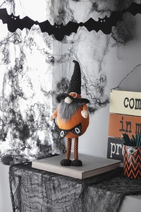 Set di <span class=keywords><strong>2</strong></span>, 16x11x41 cm, Gnomi Arancioni in Tessuto con Gnomi Neri e Striscione, per Decorazioni di Halloween - Product Image 5