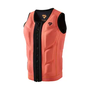 Fashion Design Women Pink Red Orange Neoprene PVC Foam Buoyancy JetSki Surf Life Saving Jacket Impact Vest