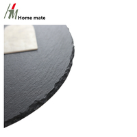 Vaisselle d'hôtel personnalisé, décoration de cadeau sur mesure d32 cm, plateau rotatif suan en ardoise noire naturelle avec revêtement, pièces